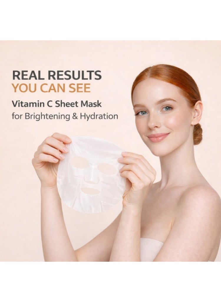 اي ال تي ELT Mega Vitamin C Sheet Mask 10 Pack – ماسكات فيتامين C لتفتيح وترطيب البشرة ومنحها إشراقة فورية - Image 3